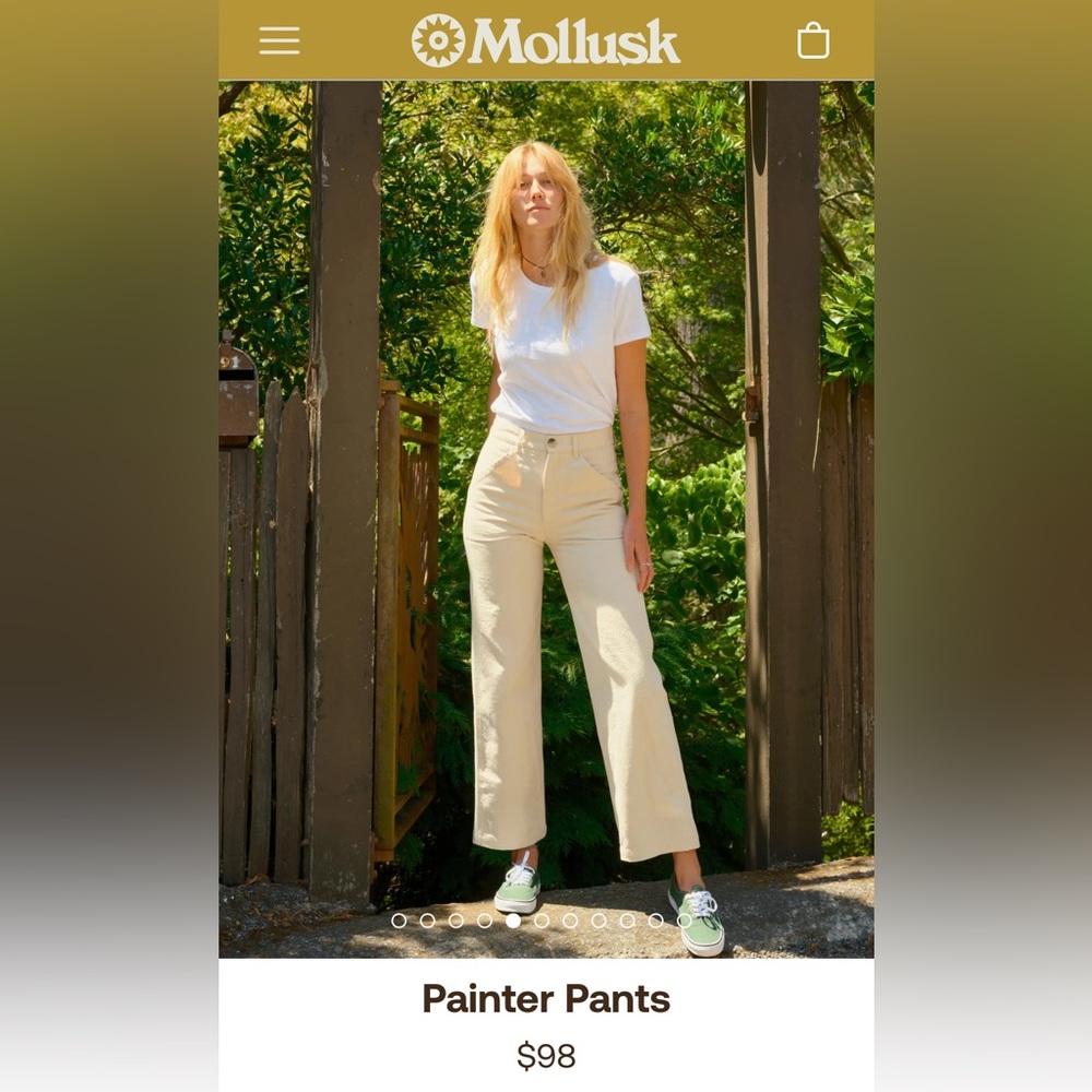 Mollusk Surf Shop Women’s Painter Pants in Natural